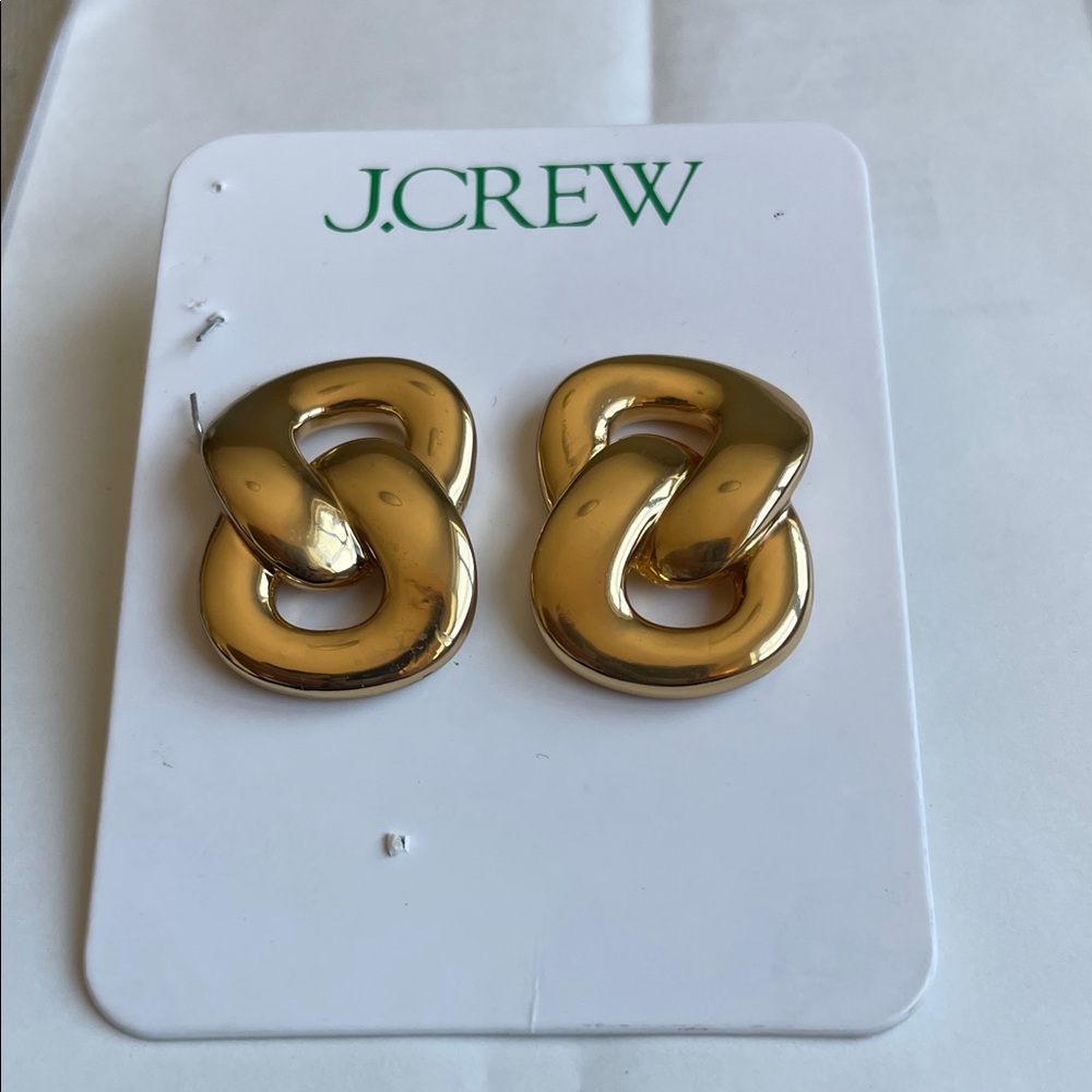 J. Crew Gold Tone Chainlink stud earrings Style CS366 NEW